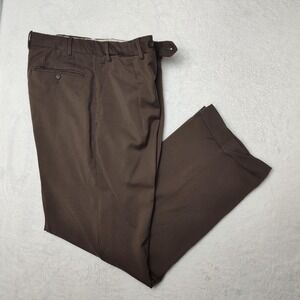 Canali Pants Mens 34x30 Brown Dress Pleated Cuffed Italy Suit Trousers Slacks